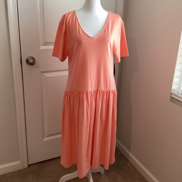 Cottagecore Melrose and Market Coral Amber short sleeve T-shirt dress size xs - Picture 2 of 3